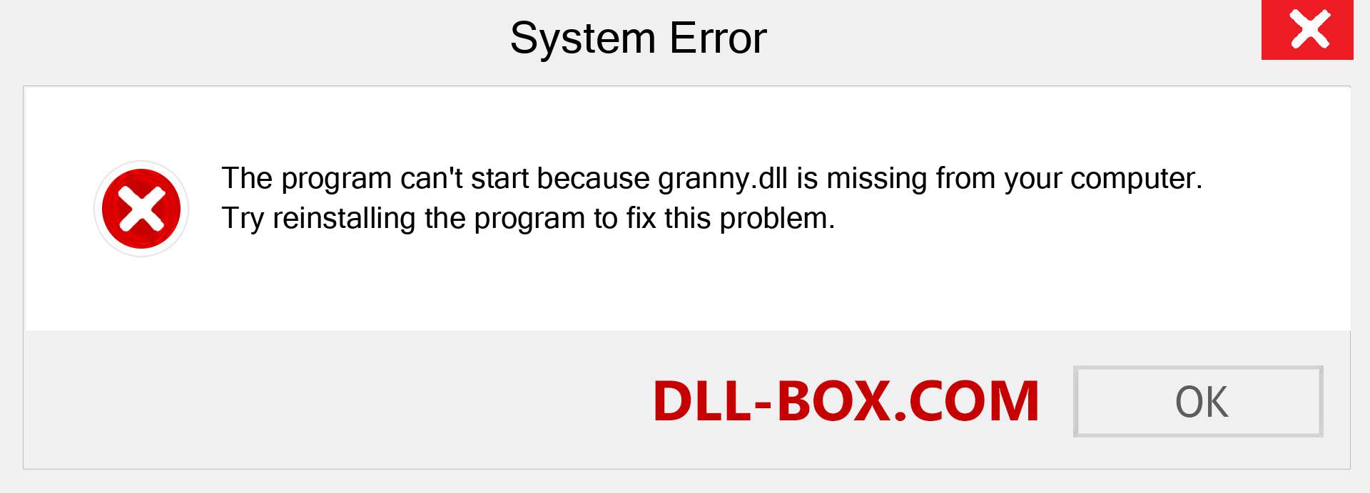  granny.dll file is missing?. Download for Windows 7, 8, 10 - Fix  granny dll Missing Error on Windows, photos, images